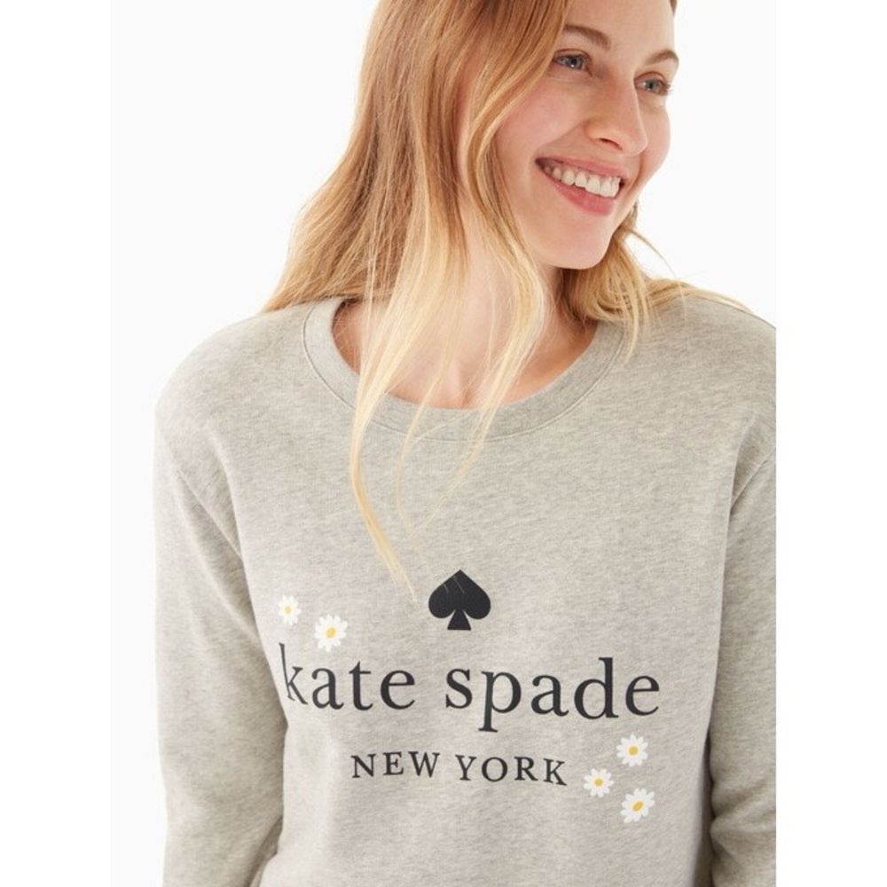 kate spade Gray Logo Daisy Crewneck Sweatshirt